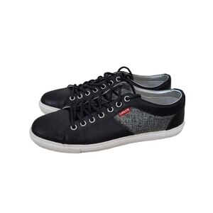 Levi's Black Leather Lace Up Casual Tennis Shoe Sneakers